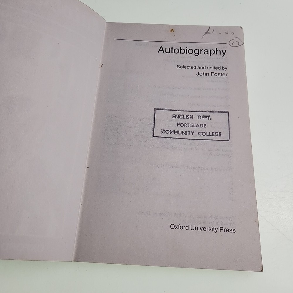 Autobiography John Foster 1992 Paperback Book