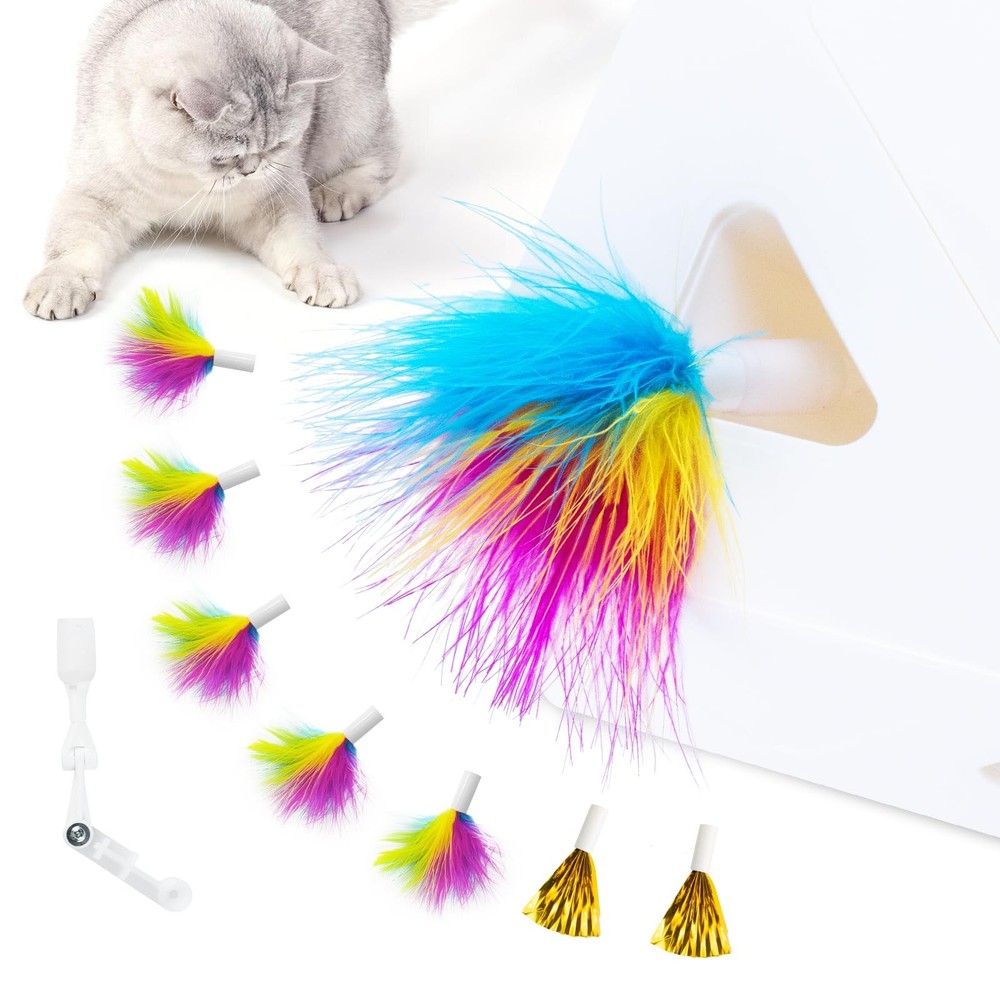 Migipaws Upgrade Rainbow Feather Replacement for Automatic Refill, Colorful