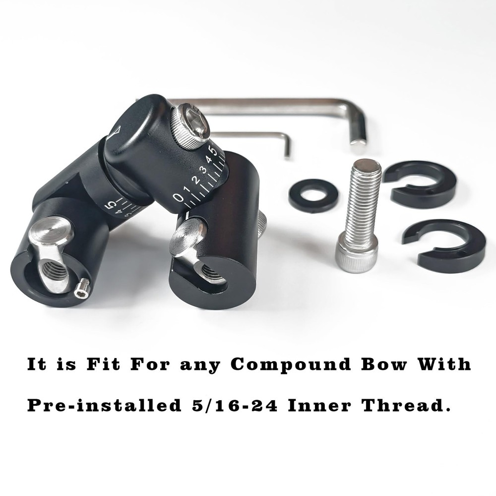 Archery Compound Bow Stabilizer Quick Disconnect Mounting Adapter– Adjustable...
