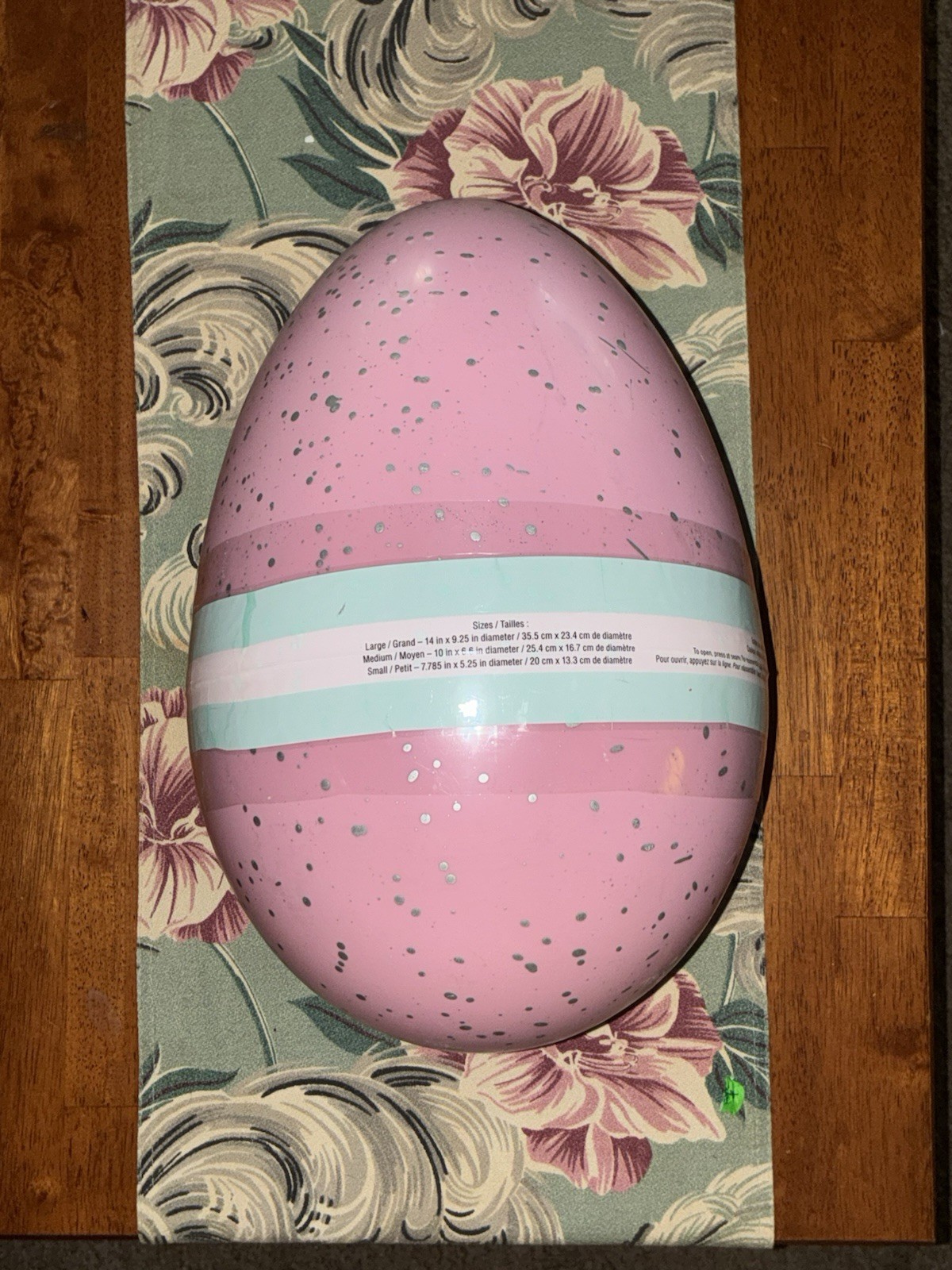 Jumbo Plastic EASTER EGGS Set of 3 NESTING Bright Pink 13” ~ NEW