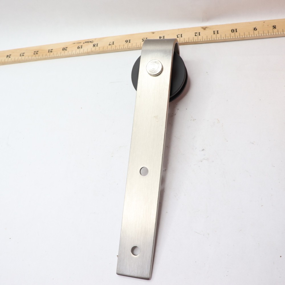 Barn Door Track Roller Strap Mounted Satin Nickel