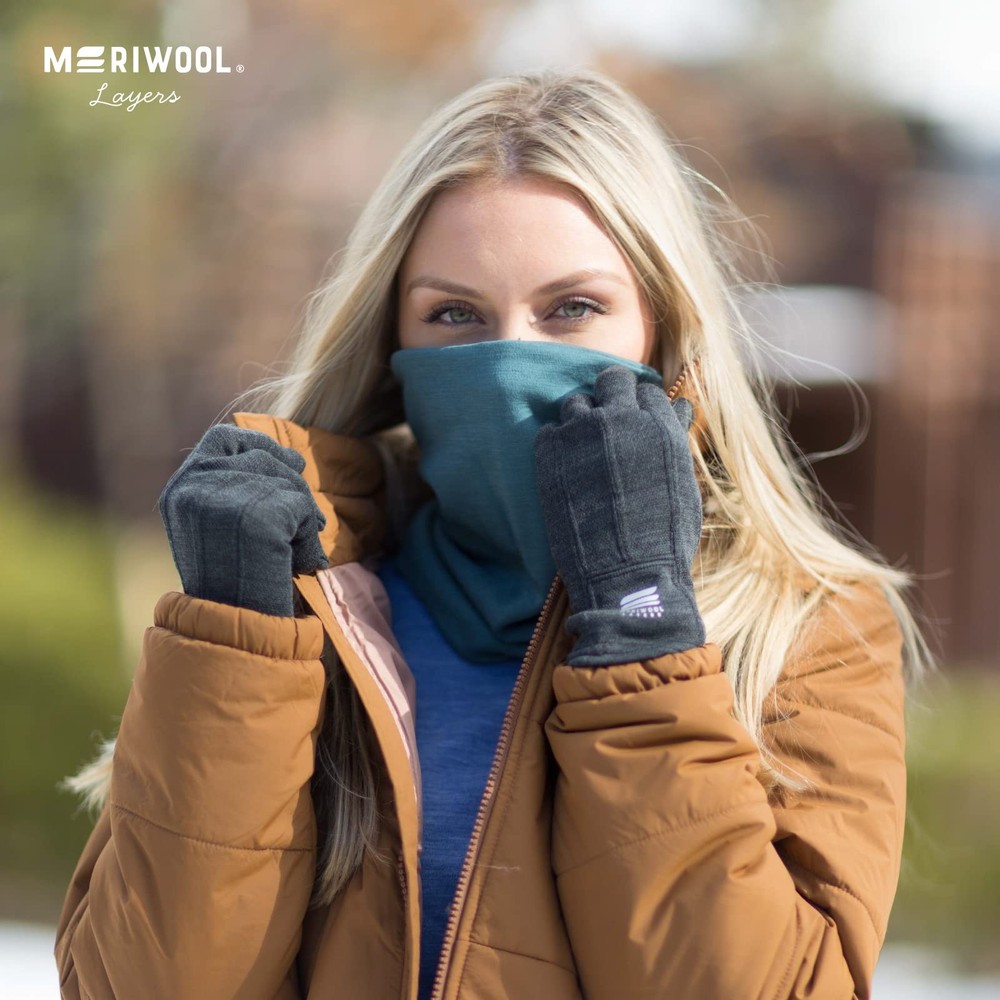 Merino Wool Touch Screen Gloves for Adults - Thin, Lightweight, Warm