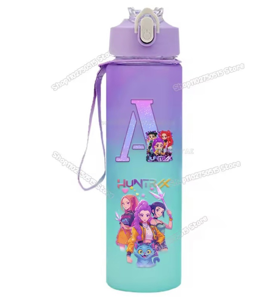 K-pop water bottle with letter A