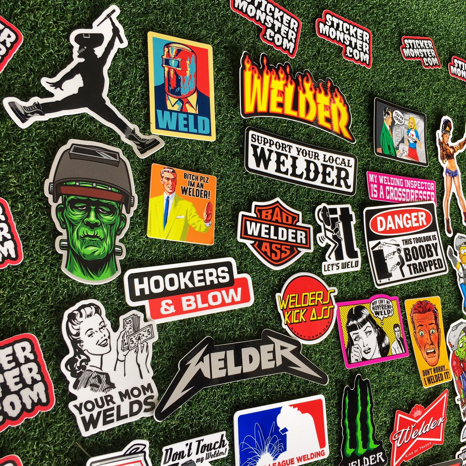 SUPER WELDER PACK 40+ Hard Hat Stickers HardHat Sticker & Decals, Welding Hood