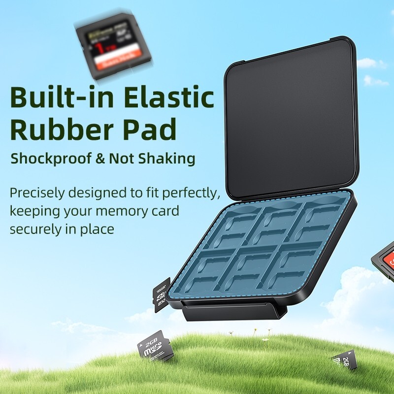 Waterproof & Shockproof Memory Card Case Holder, SD / MicroSD / TF Card Organize