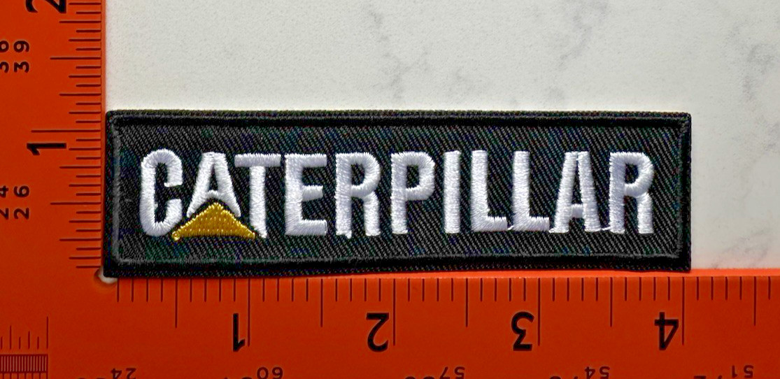 Caterpillar Trucks Black Yellow Logo Embroidered Patch Iron On Sew On Badge