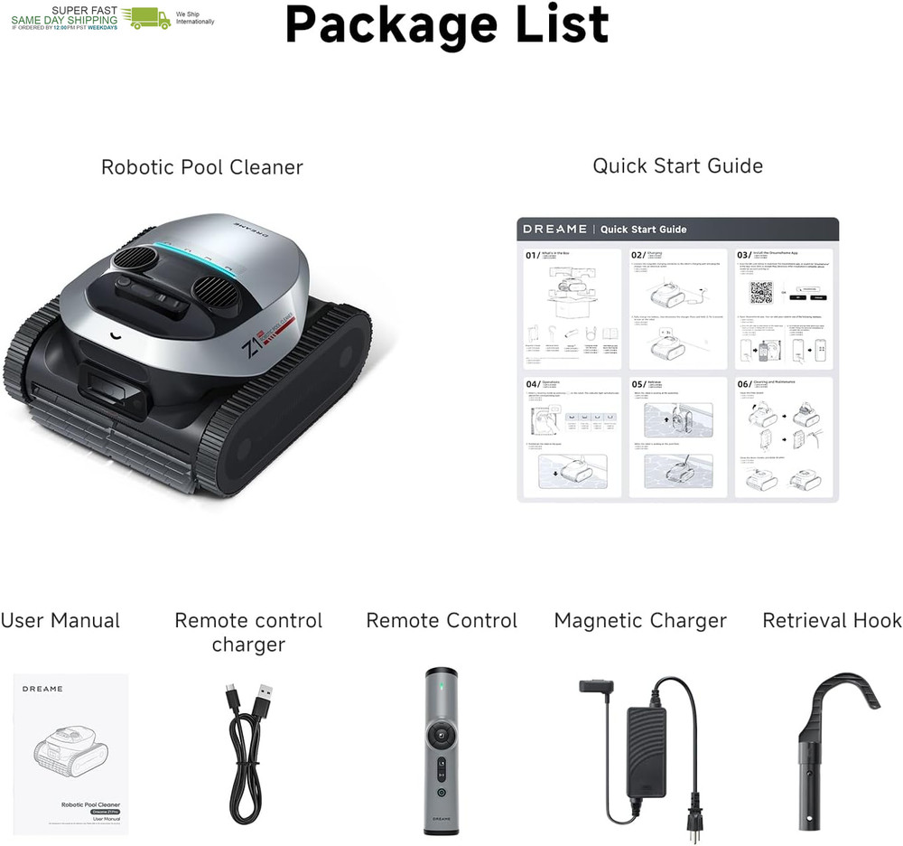 8000 GPH Suction, Waterline Horizontal Cleaning, Auto-Retrieval, Automatic Pool