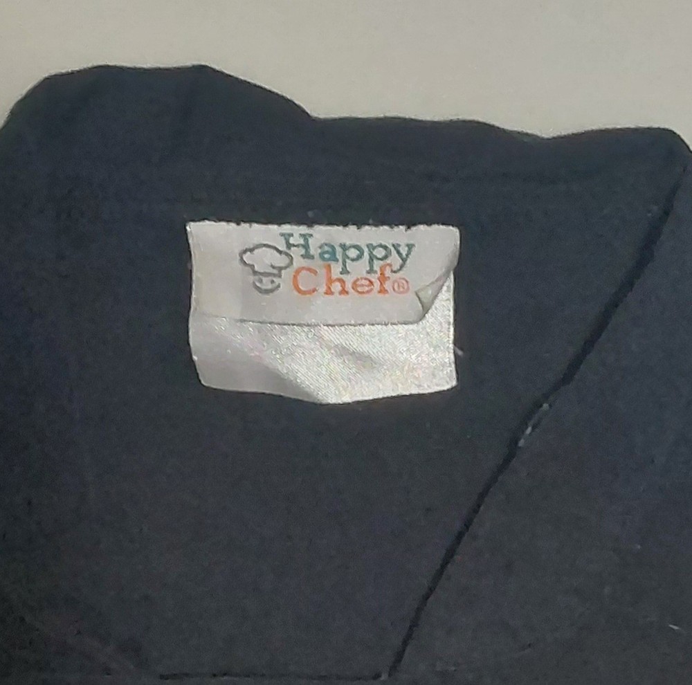 Happy Chef Double Breasted Coat Black Large EUC