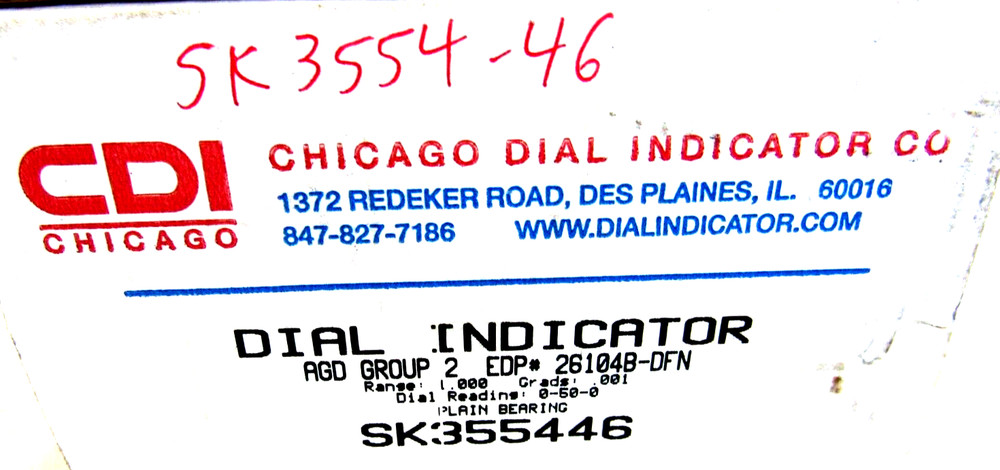 NEW CDI CHICAGO SK355446 DIAL INDICATOR