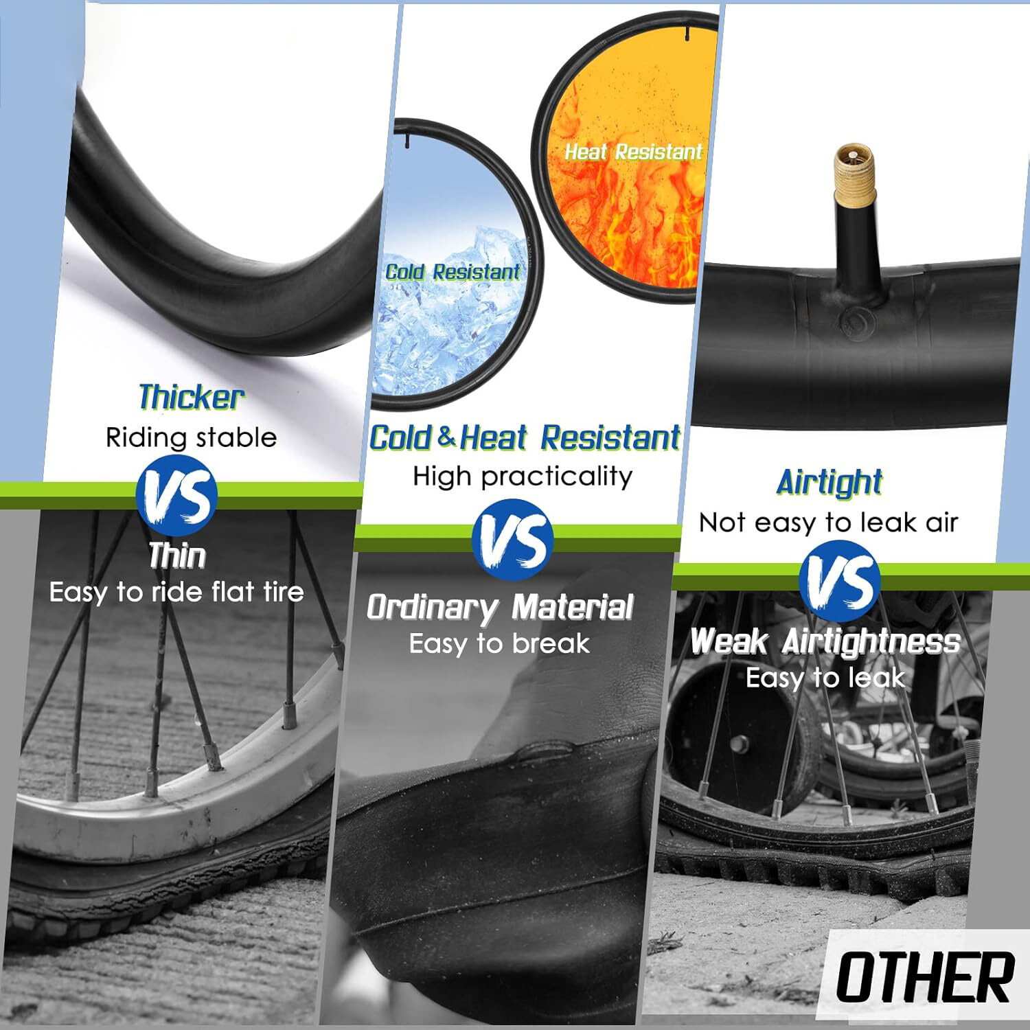 4 x 26" inch Bike Inner Tube 26 x 1.75 - 2.125 Bicycle Rubber Tire Interior BMX