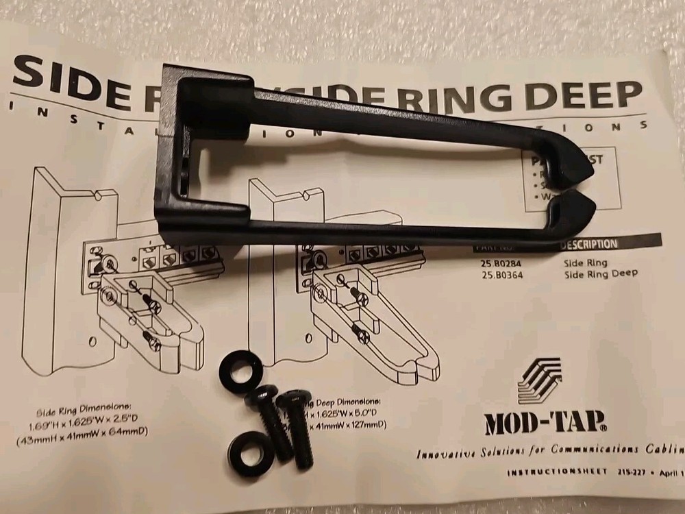 MOD-TAP Side Ring 1U Rack Cable Management Guide