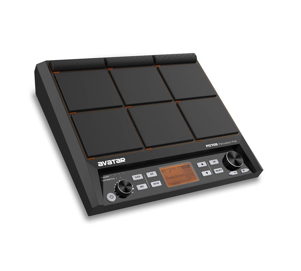 PD705 Percussion Pad With Mounting Stand, Compact and Lightweight for Easy Ca...