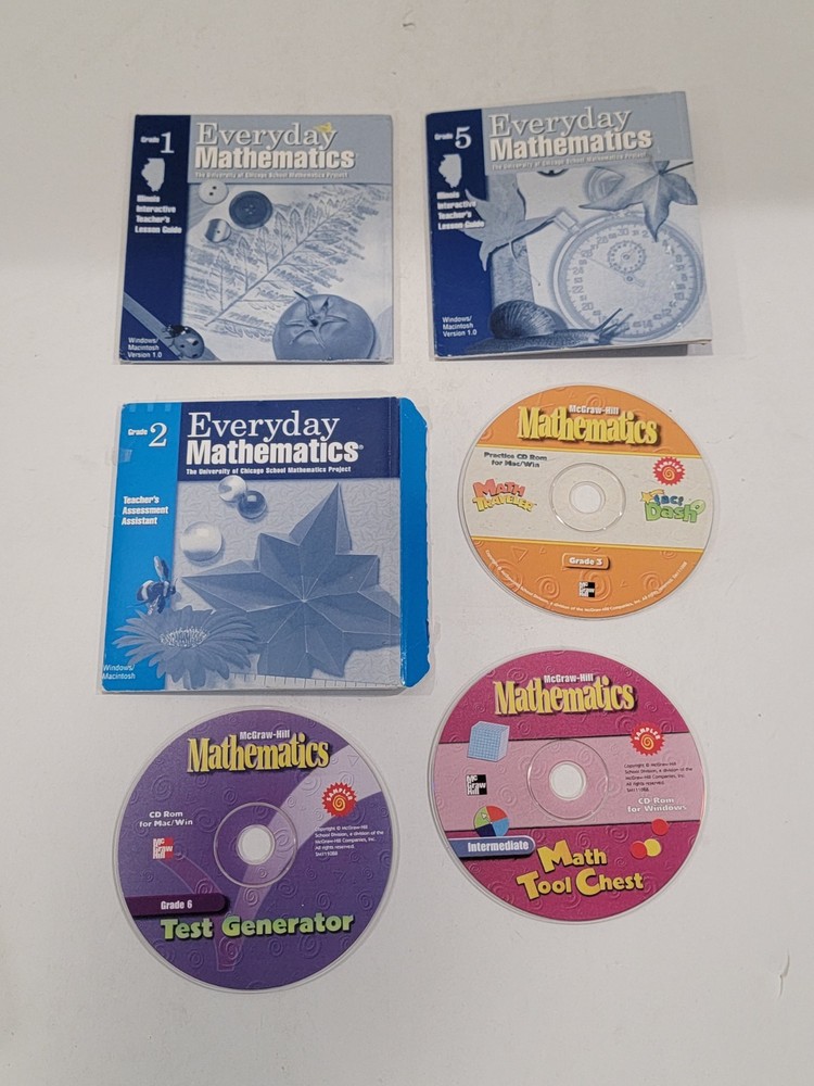 6 Mathematics PC CD-ROMs - Everyday Math Grades 1, 2 & 5, McGraw-Hill Math