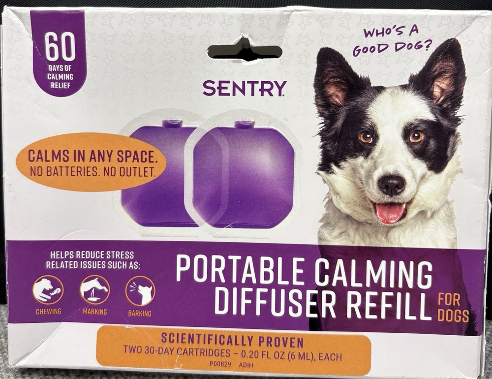 SENTRY Portable Pheromone Calming Diffuser Refill for Dogs 2 Pack 60 Days Total