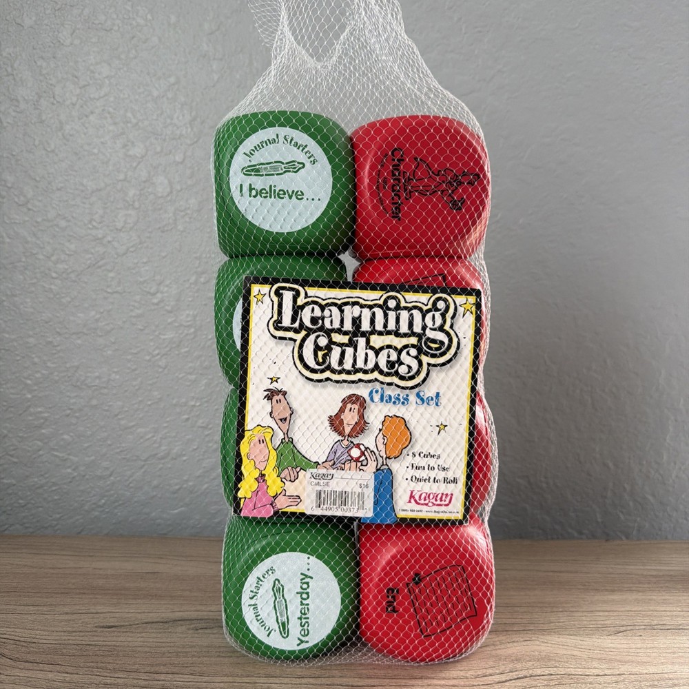 Kagan Learning Cubes Class Set 8 Cubes Journal Starters Story Elements Foam Cube