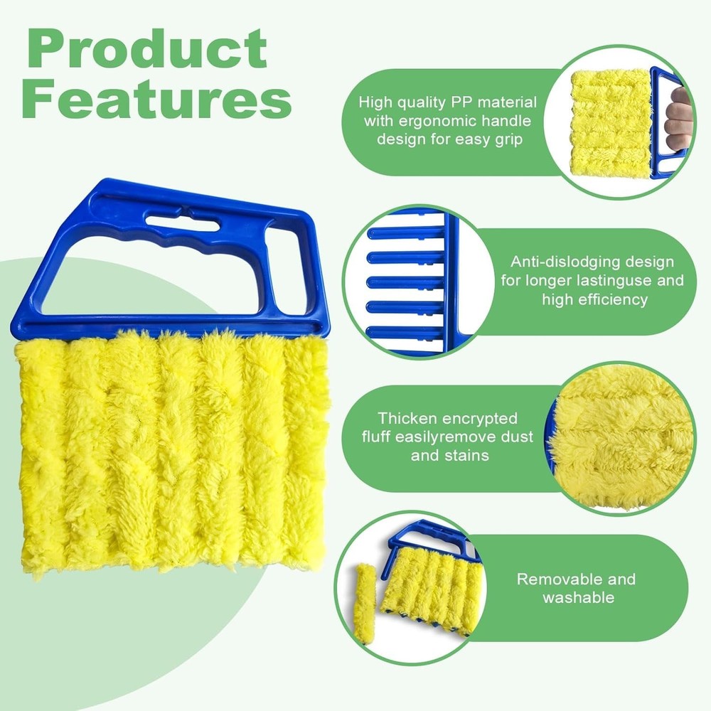 Complete 4-Piece Dusting Kit for Blinds & Vents: Washable & Efficient Cleaning