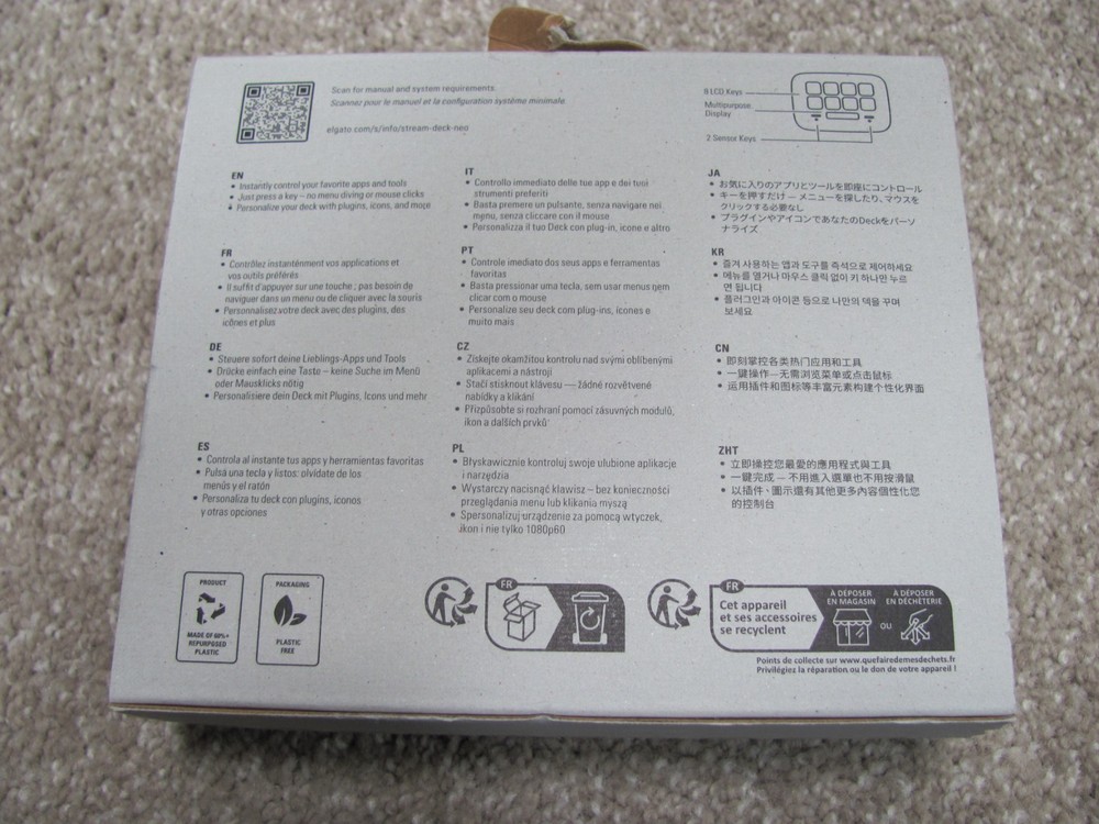 Elgato Stream Deck Neo – 8 Customizable Keys, 2 Touch Points, Speed Through Task