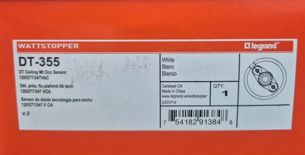 WATT STOPPER DT355 Wattstopper Line Voltage Occupancy Sensor Dual Technology