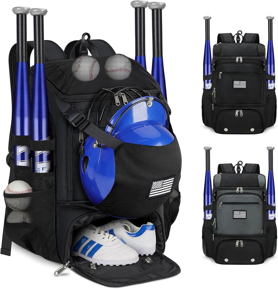 Baseball Backpack, Lightweight Softball Bag with Shoe Compartment Baseball Ba...