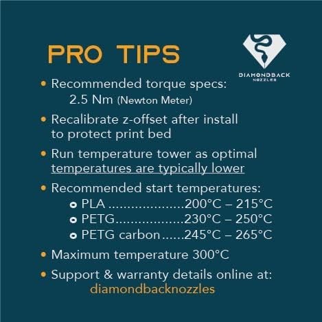 Diamondback Nozzles – V6 Compatible – Polycrystalline Solid Diamond Tip 3D