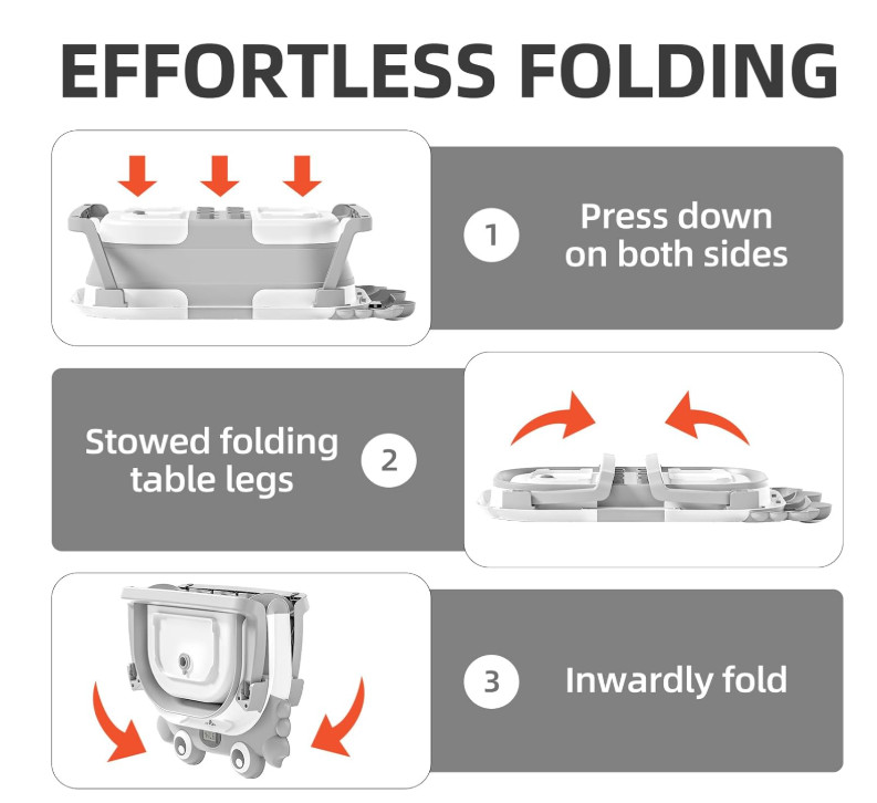 Collapsible Baby Bathtub for Newborns to Toddler with Real-time Temp Monitor & F