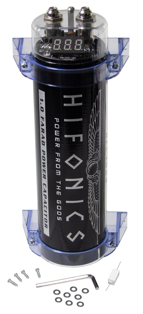 HIFONICS HFC-1000 1 Farad Buffer Elko Buffer Capacitor Powercap Digi Volt Display