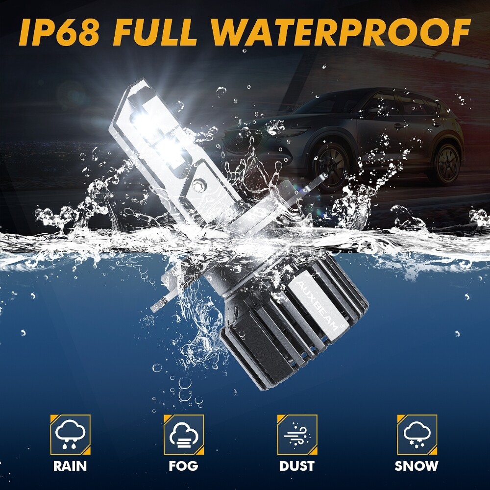 2x AUXBEAM H4 9003 LED Headlight Bulbs CANBUS High Low Beam 20000LM Super Bright