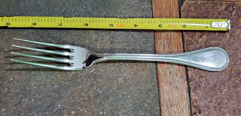 VTG FRANCE 🇫🇷 MADE BEEDED SILVERPLATED LARGE DINNER 🍽 FORK