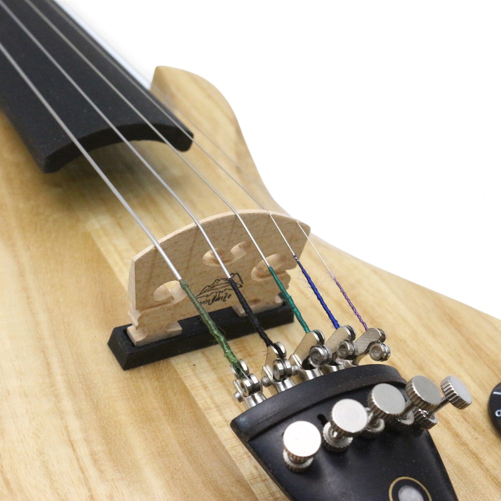 5 String 4/4 Electric Violin Large Jack Style Solid Wood with Case Shoulder Rest