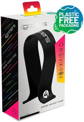 PC Accessory: 4Gamers Headset Stand - Black: Compatible with PC, PS5, and Xbox O