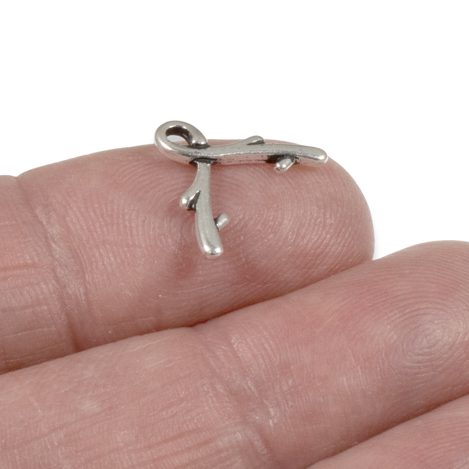 4 Silver Vine Briolette Bails -Crystal Bead Holders & Pendant Converters