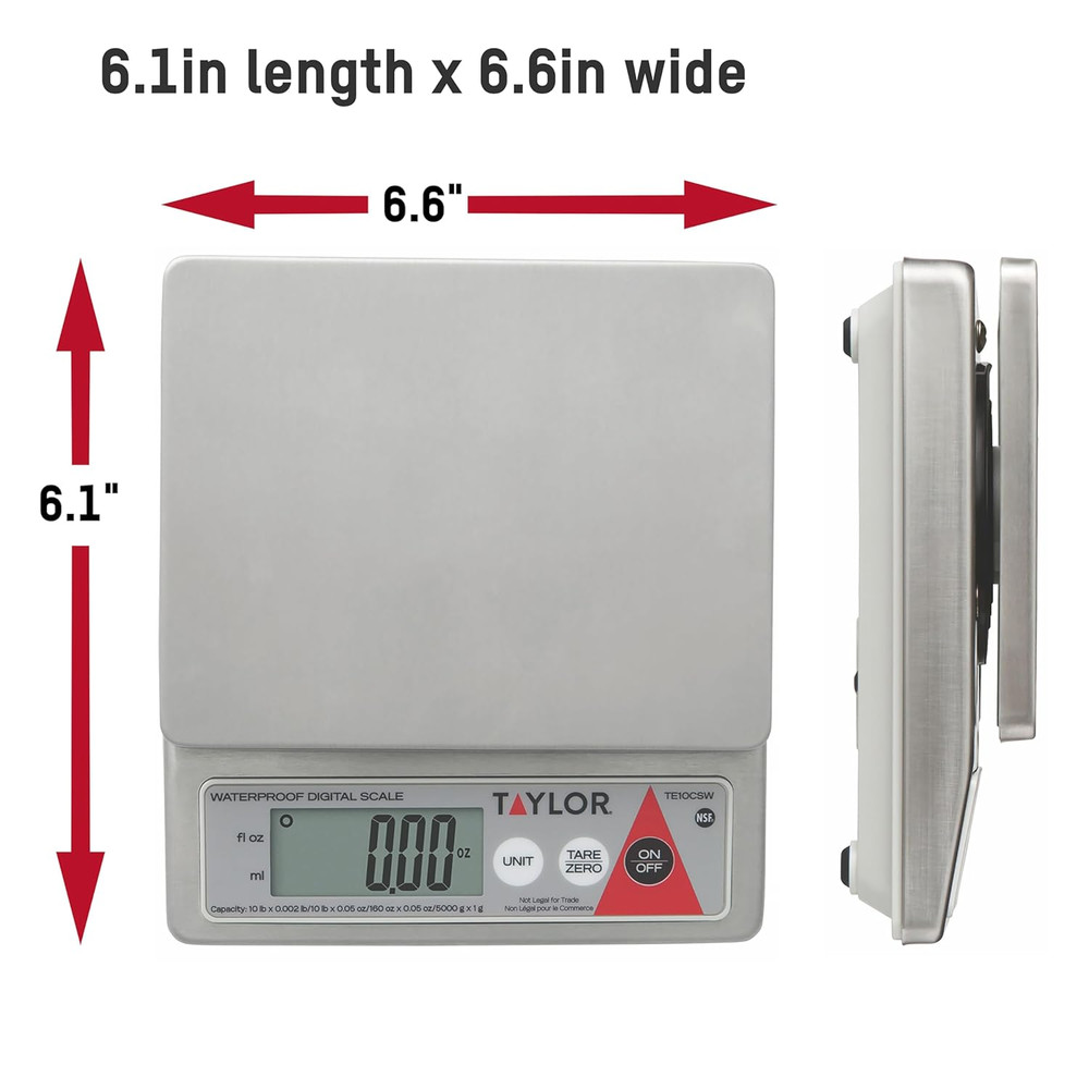 TE10CSW 10-Pound Water Resistant Digital Portion Control Scale, Multi-Functional