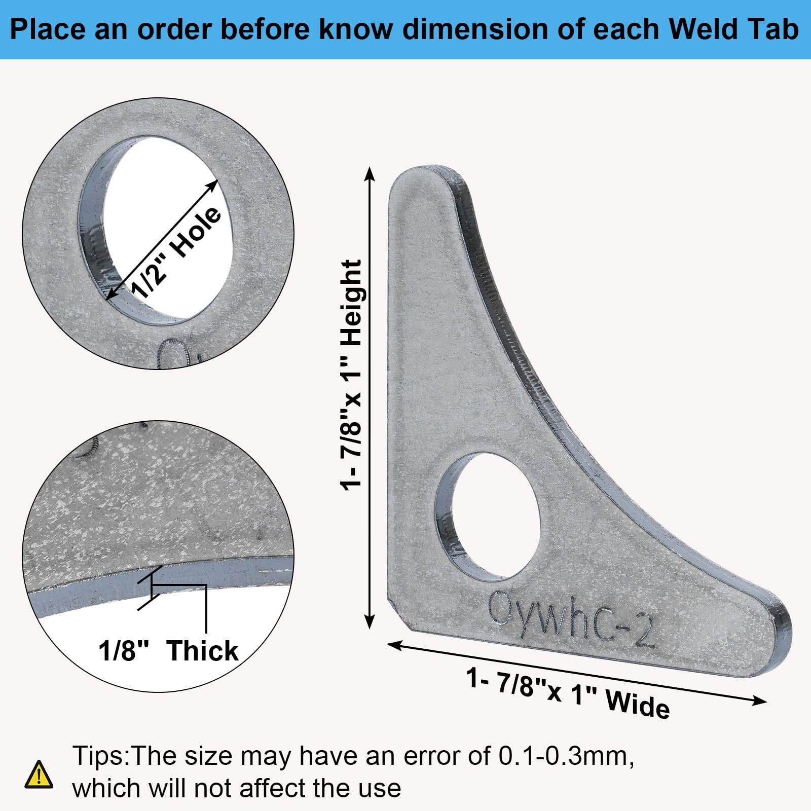 Weld on Tabs, Steel Shock Basic Gussets Weld Tab, Universal Weld on Tabs Axle...