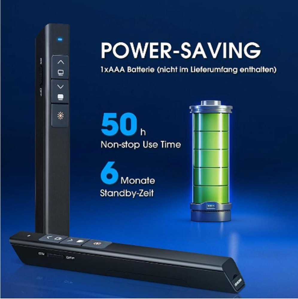 Wireless Presenter Remote - Laser Pointer - 2.4GHz - USB Plug & Play - PC189A