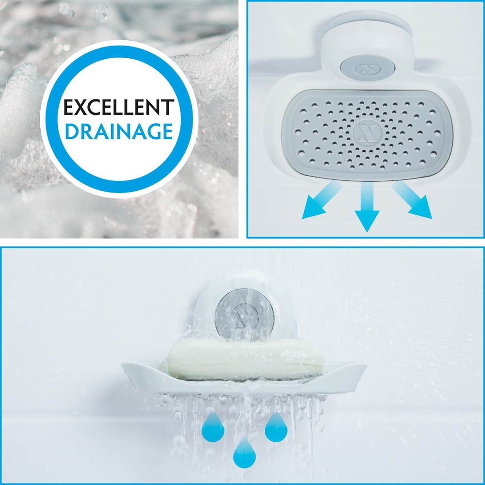 SlipX Solutions Lightweight Clear Liner & Suction Soap Saver Bundle