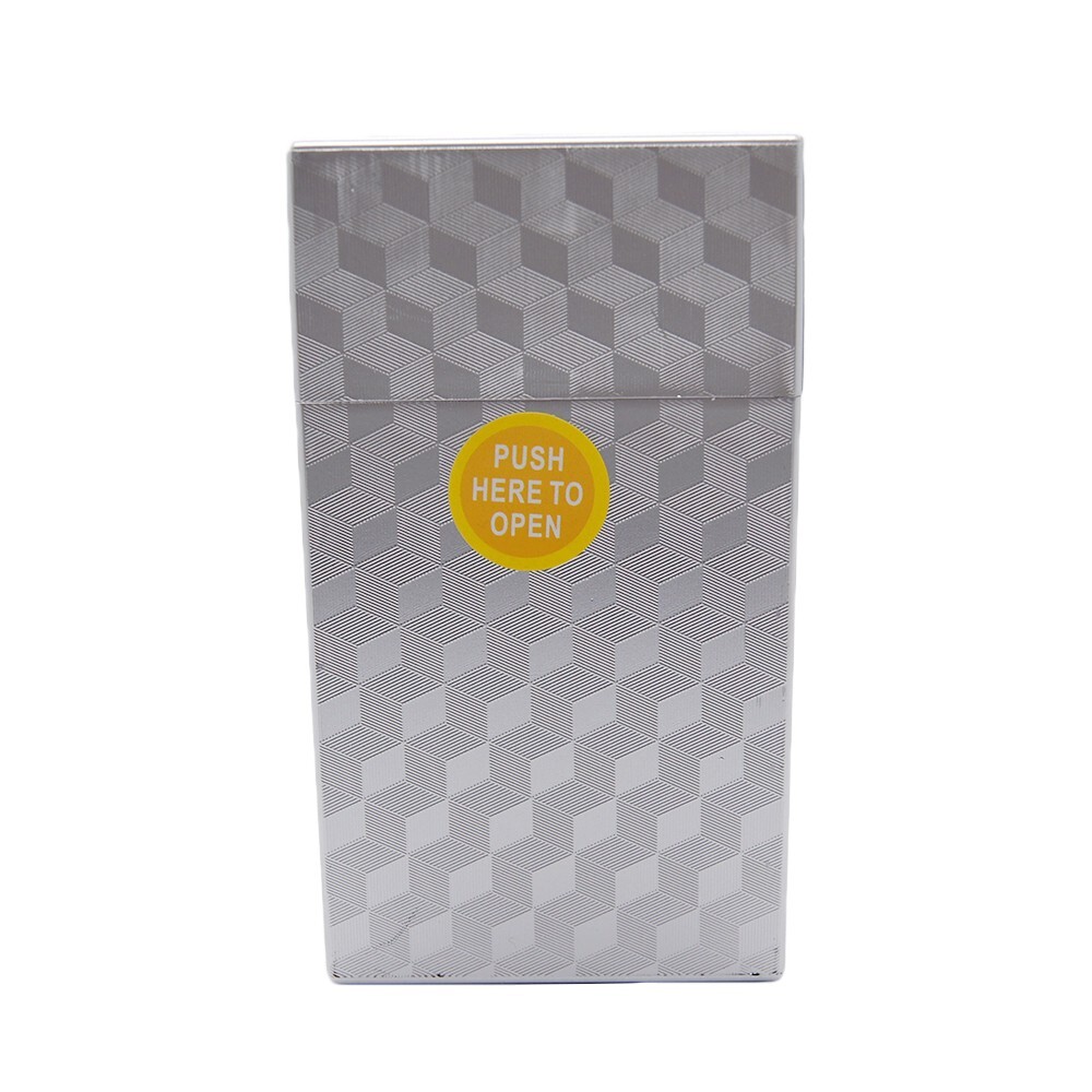 4 Pack 100' Push-to-Open Plastic Cigarette Case w/ Metallic Finish Design