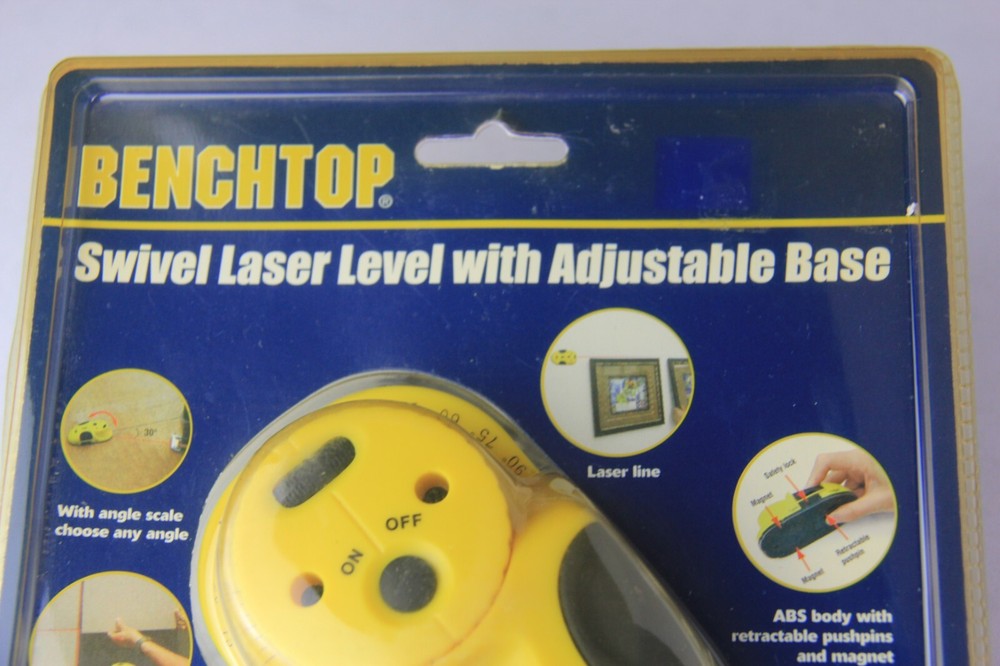 Benchtop swivel laser level with adjustable base