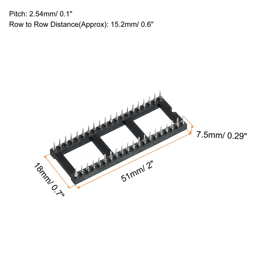 10pcs DIP IC Chip Socket Adapter Round Pin 40P 2.54mm Pitch IC Socket