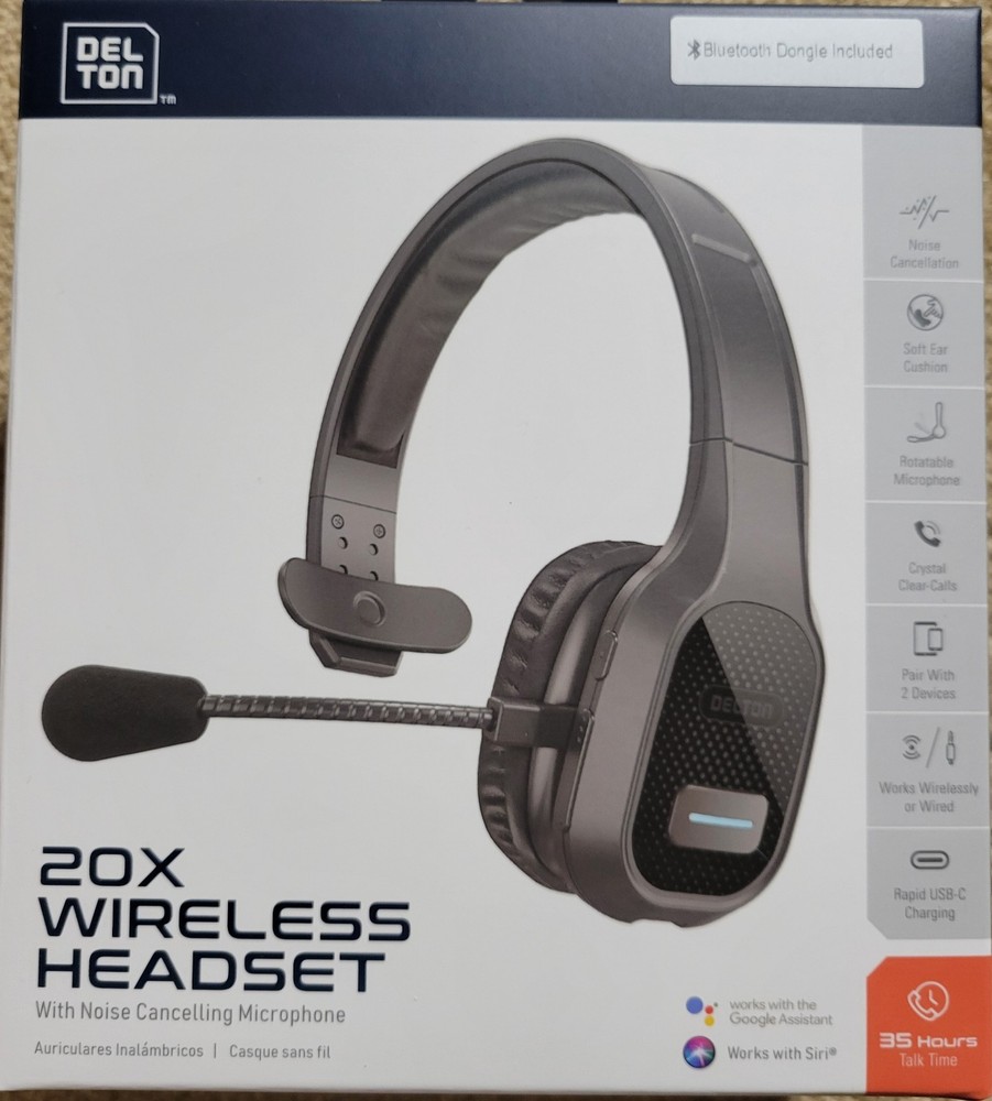Delton 20X Wireless Computer Headset with Noise Cancelling Microphone DBTHEAD20X