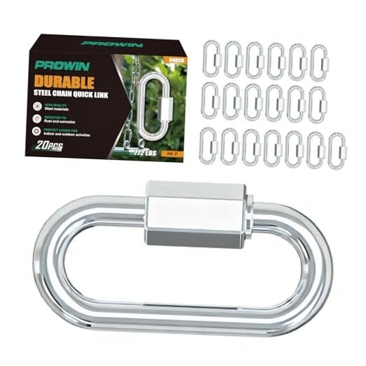 20 Pack Quick Links Chain Connectors, Galvanized Chain Locking Hooks, 620LBS