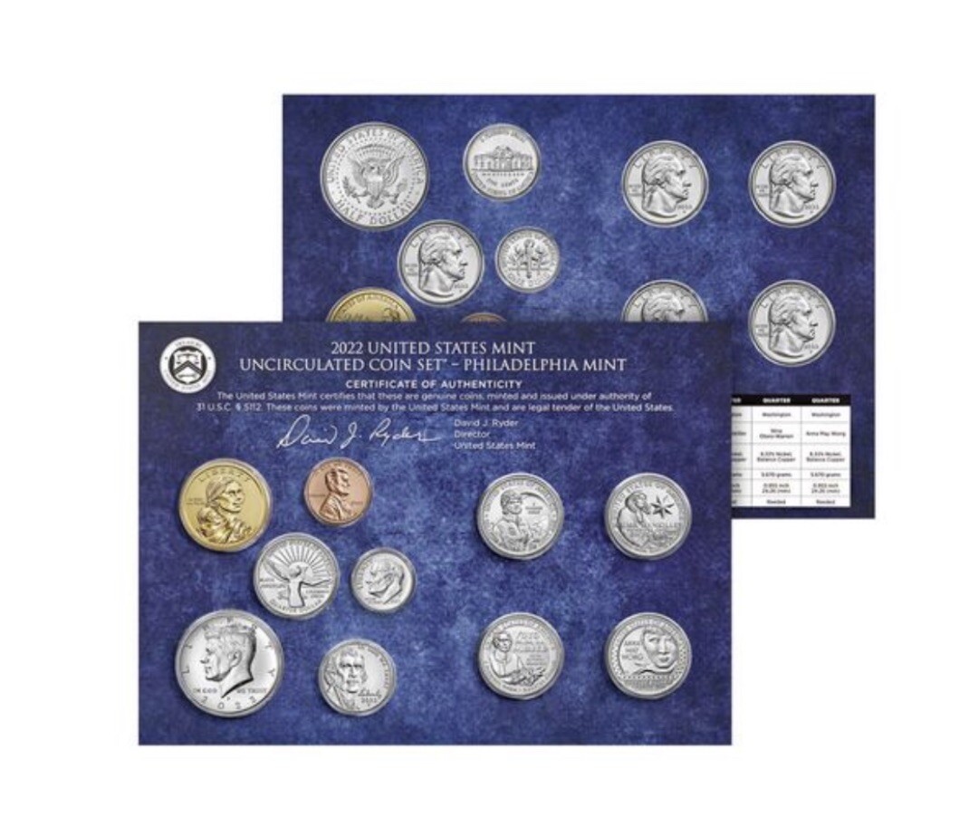 2022 United States Mint Uncirculated Coin Set D - P 20 Coins Sealed Box #C396