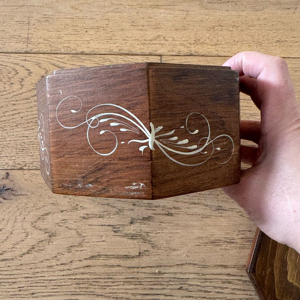 Hand Painted Wood Trinket Box
