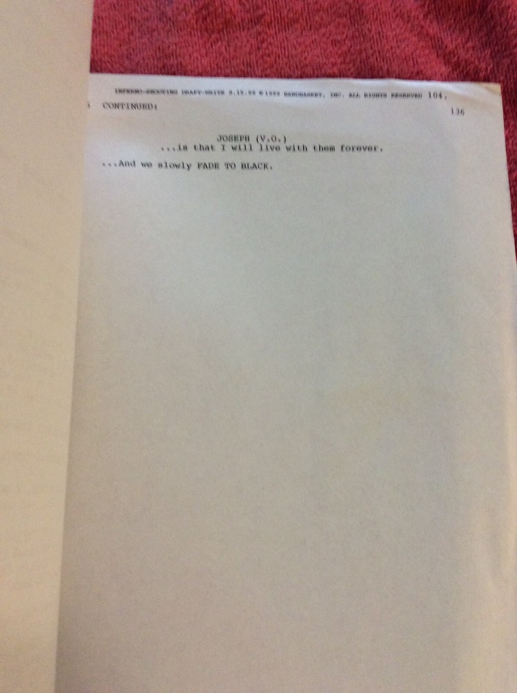 ORIGINAL SCRIPT HELLRAISER INFERNO DOUG BRADLEY CLIVE BARKER SCOTT DERRICKSON