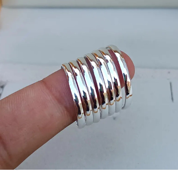 Stack Ring Silver , 7 Band Ring , Sterling Silver Stacking Rings , HandmAll size