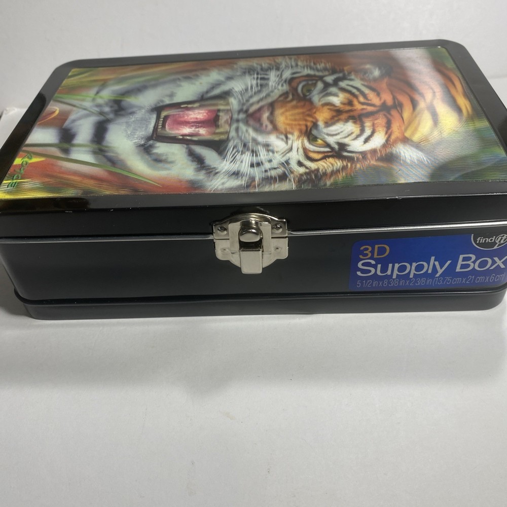 3D SUPPLY BOX OR 3D PENCIL TIN CASE Tiger