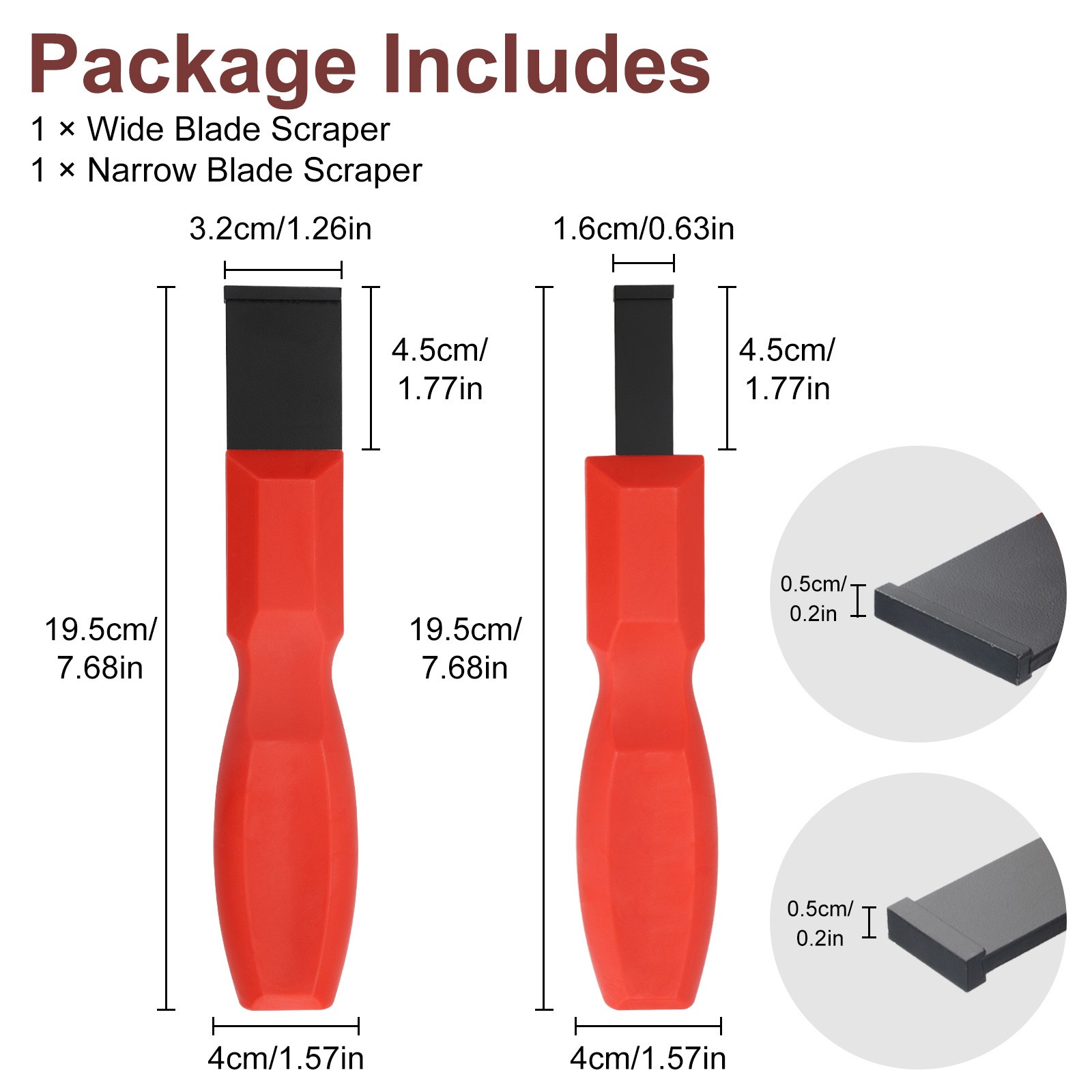 2pcs Tungsten Carbide Scraper Set Gasket Remover Tool for Engine Rust Glue Clean