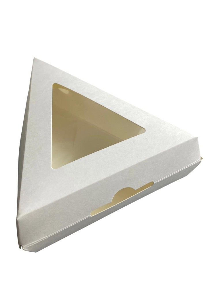 50 pcs Pre-Assembled Triangle Pizza Slice Boxes with Window, Pizza Slice Cont...