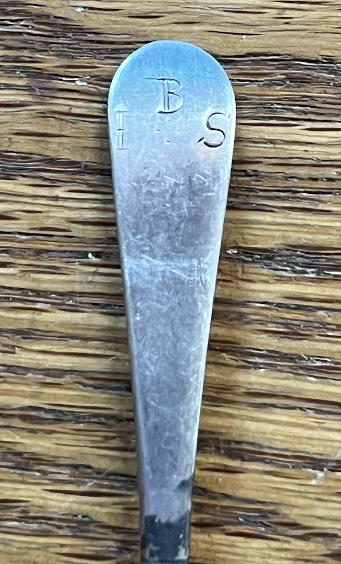 American Coin Silver Coffee Spoon Matthias Lamar Philadelphia 1781-1797 Monogram