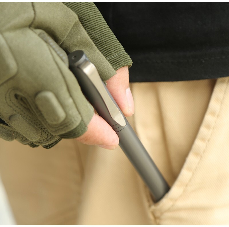 Lightweight Titanium Alloy EDC Survival Pen – Black Ink (New)