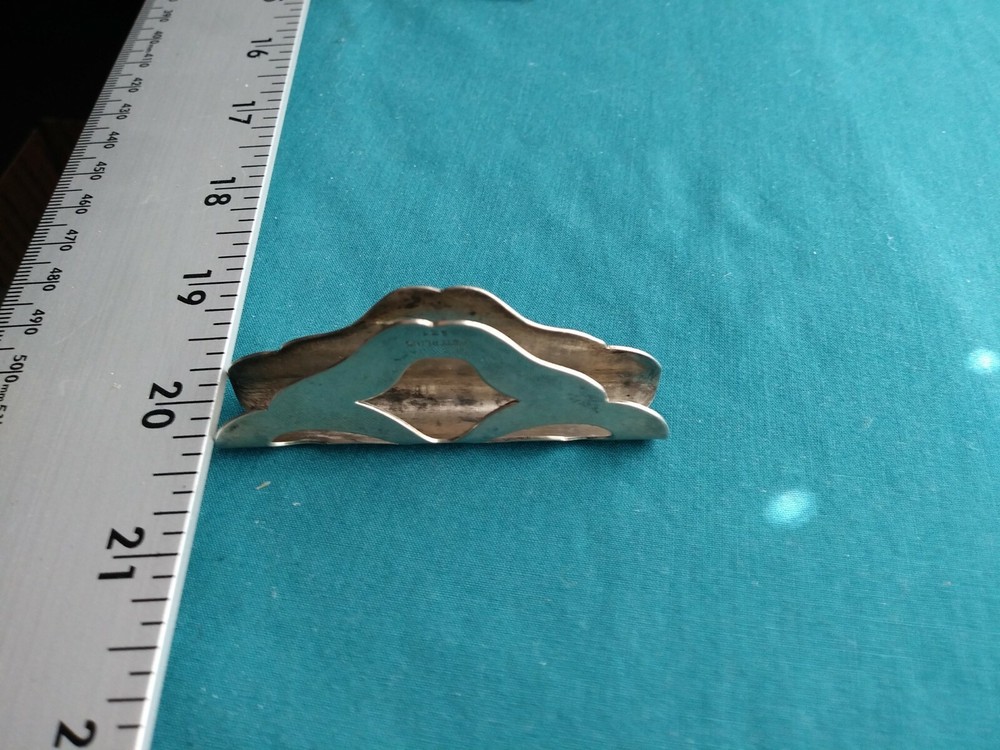 Sterling Silver Napkin Holder Unique Design Modern #1407